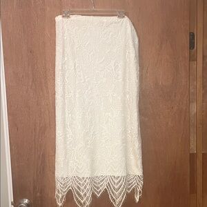 Bo ho elegant  white Lace Skirt